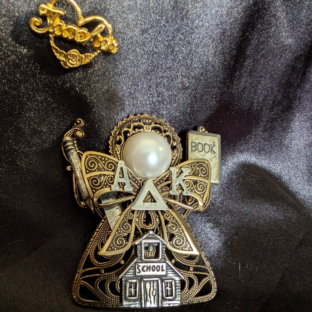 Angel and Heart Brooches, Perfect for Teachers